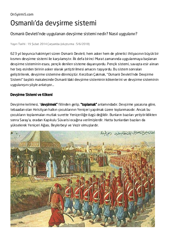 Devşirme Sistemi Devşirme Sistemi