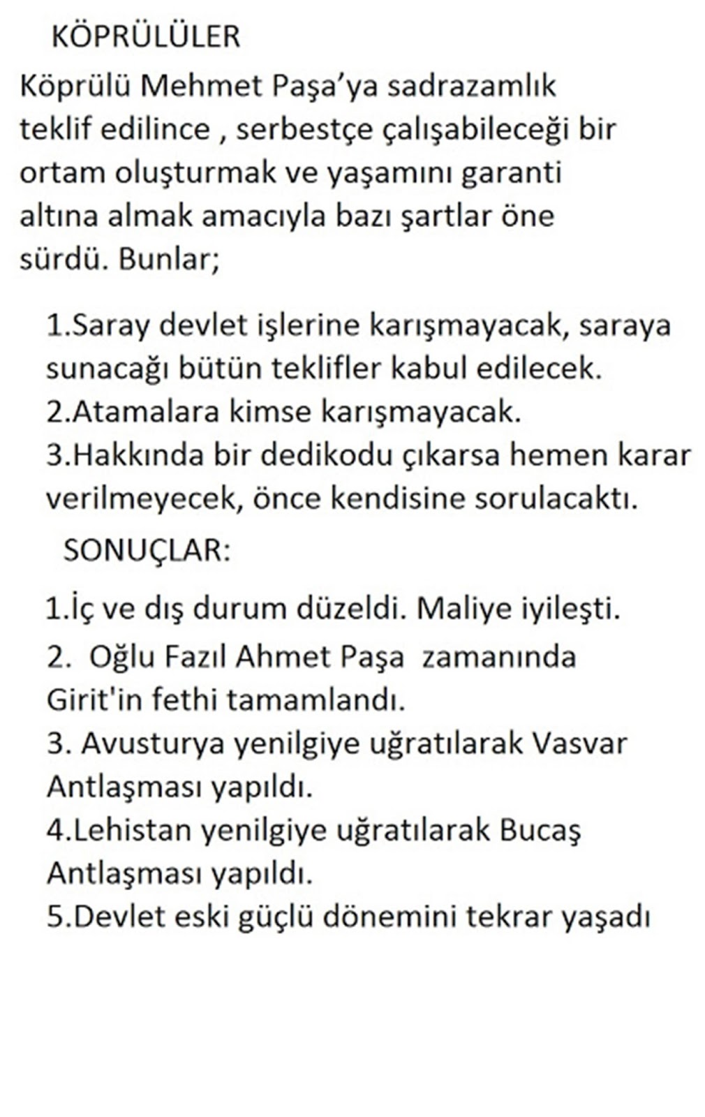 Köprülüler Dönemi Köprülüler Dönemi